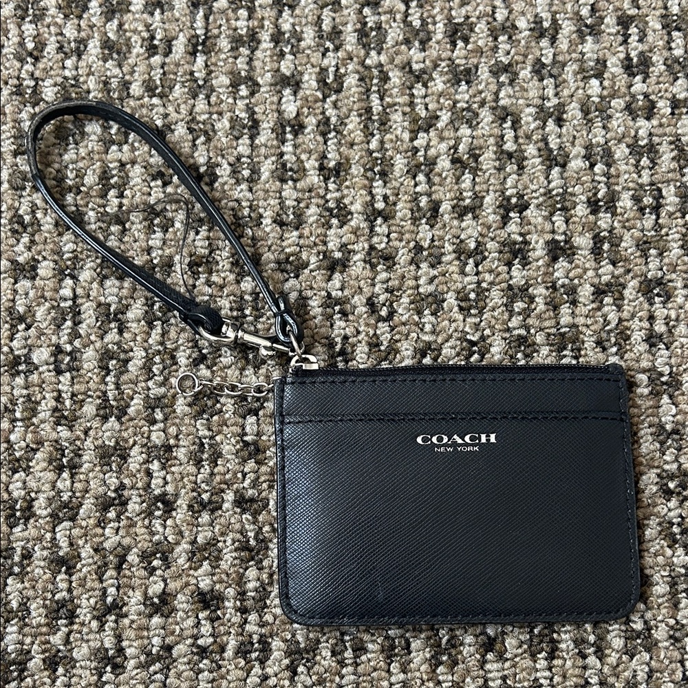 Coach Black Leather Wristlet Wallet